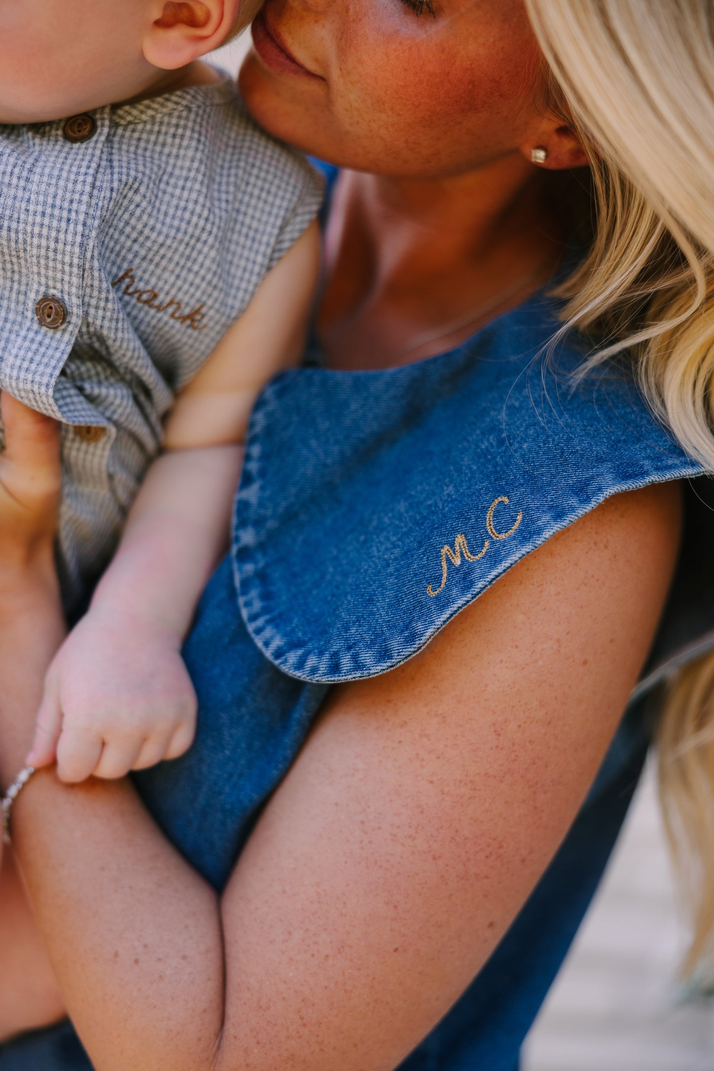 Picnic Gingham Romper in Blue