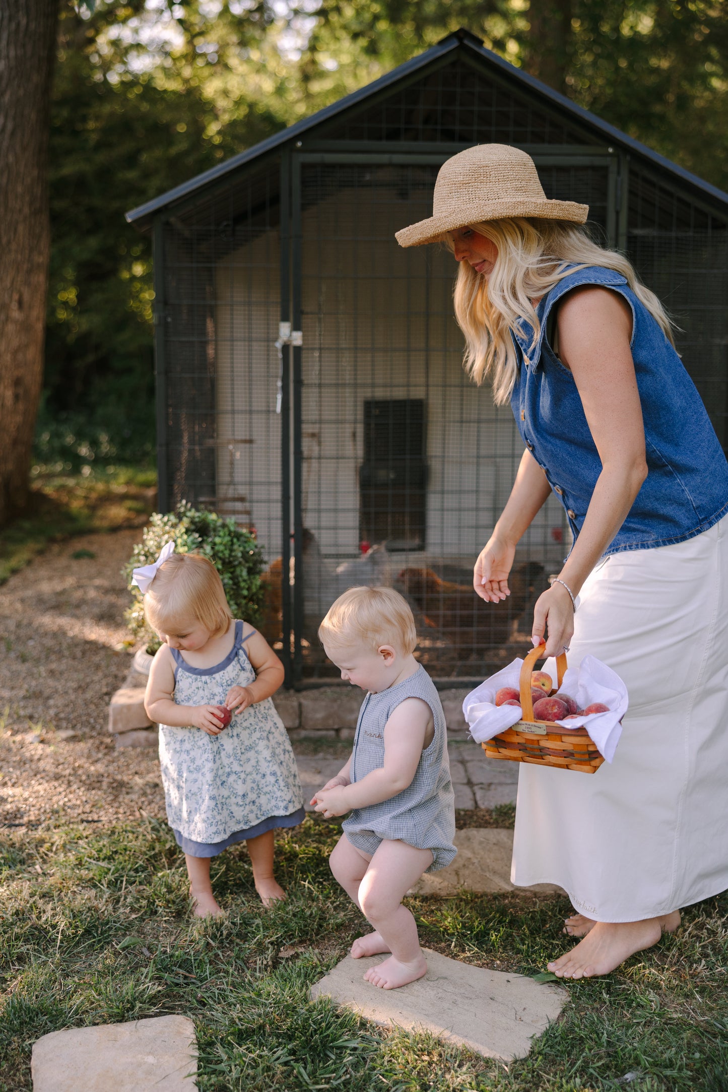 Picnic Gingham Romper in Blue